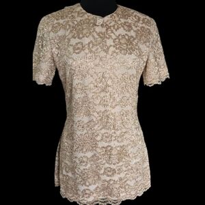 Gillian Cream and Gold Top Sz 8